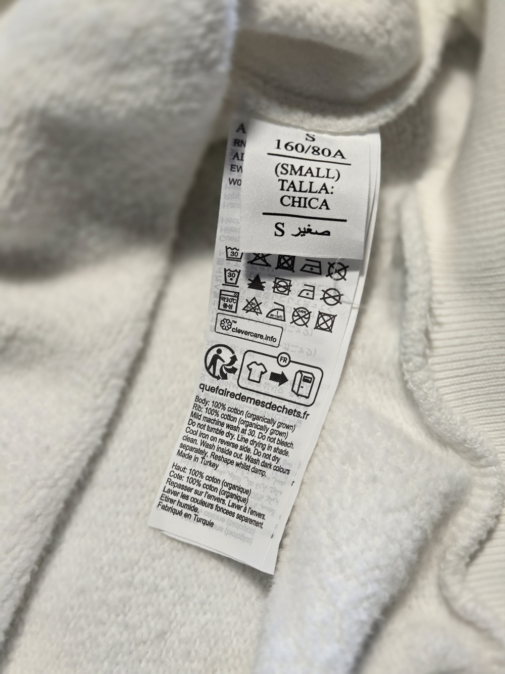 AllSaints White Cropped Sweatshirt with Crochet Shoulder Detailing - Picture 5 of 10